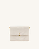 Mini Flap Crossbody - Ivory Lizard