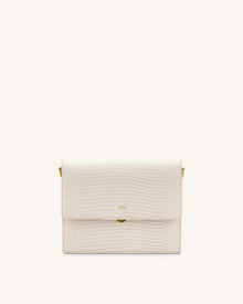 Mini Flap Crossbody - Ivory Lizard