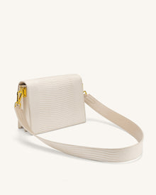 Mini Flap Crossbody - Ivory Lizard