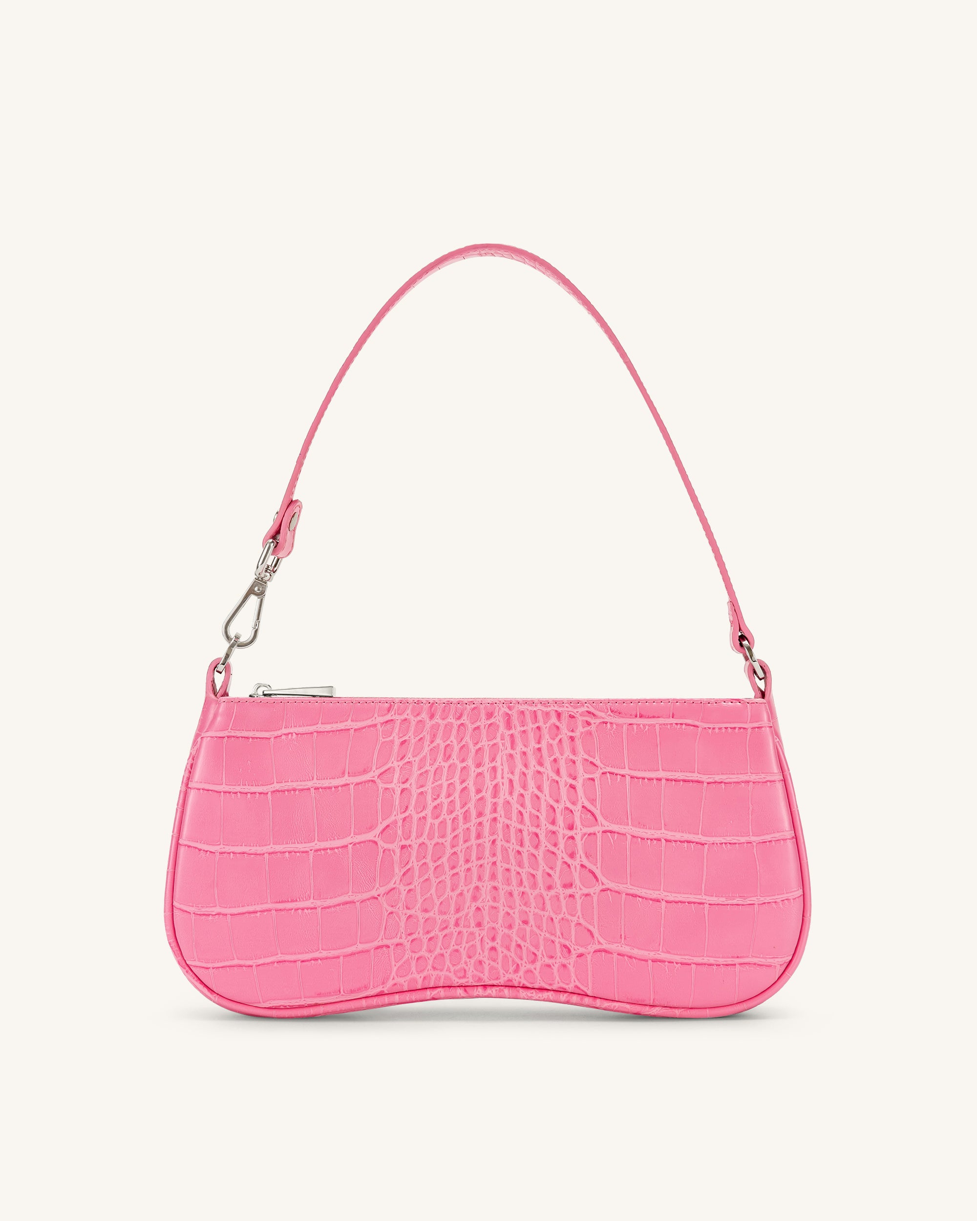 Eva Shoulder Bag - Hot Pink Croc