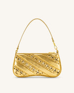 Eva Metallic Straps Shoulder Bag - Gold