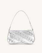 Eva Metallic Straps Shoulder Bag - Silver