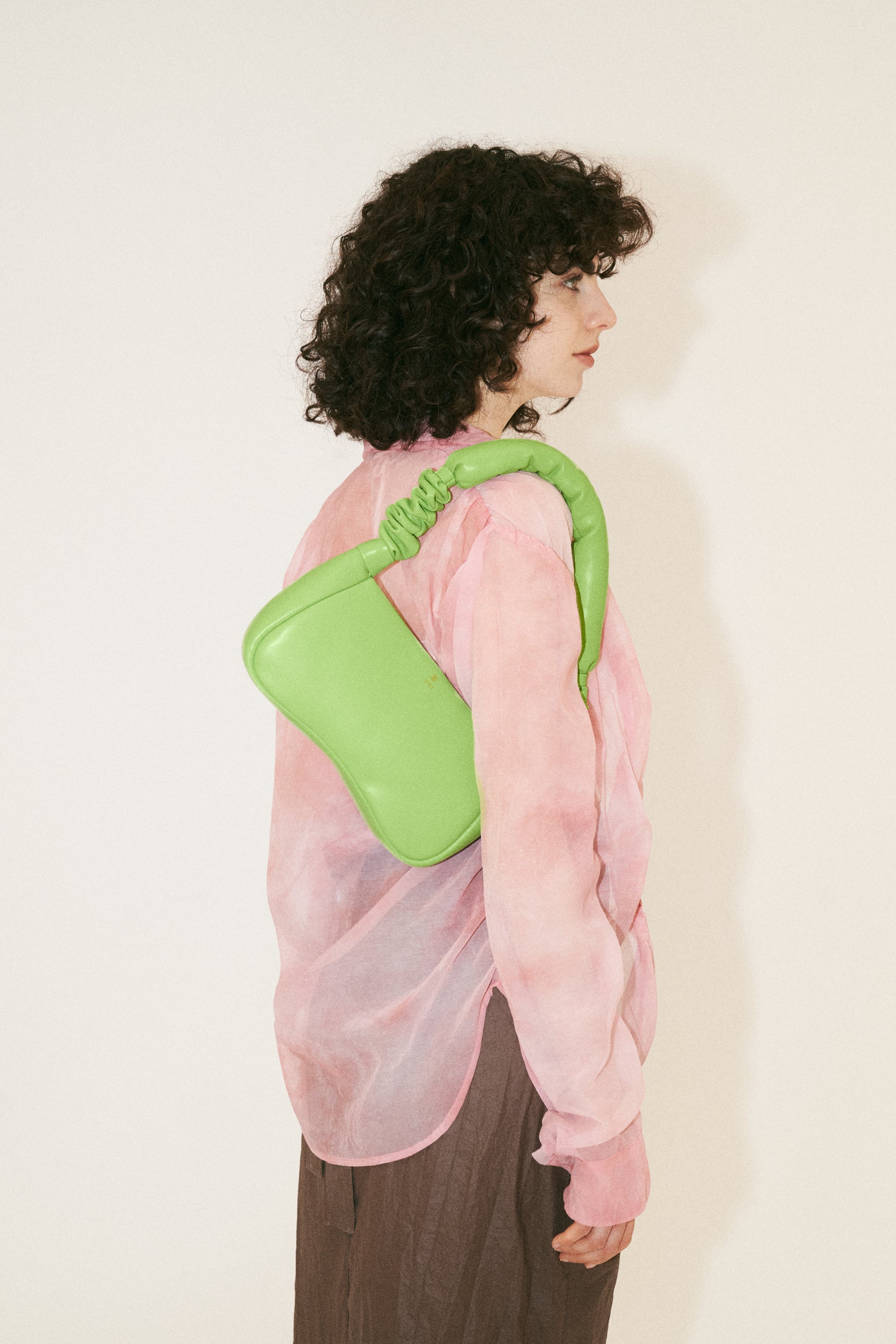 Alison Soft Volume Shoulder Bag - Lime Green