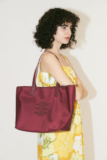 Cathy Nylon Tote Bag - Bordeaux red