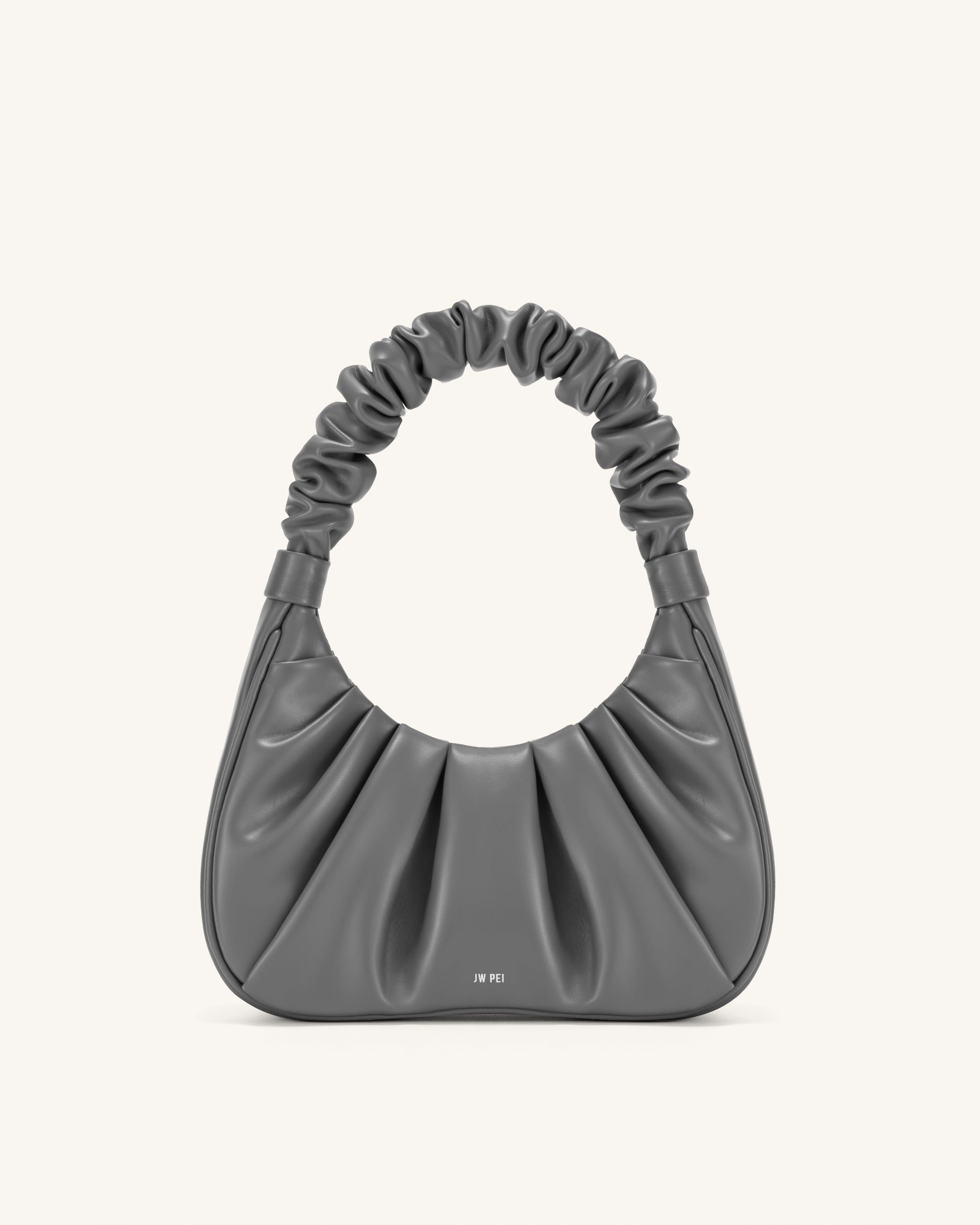 Gabbi Ruched Hobo Handbag - Gray
