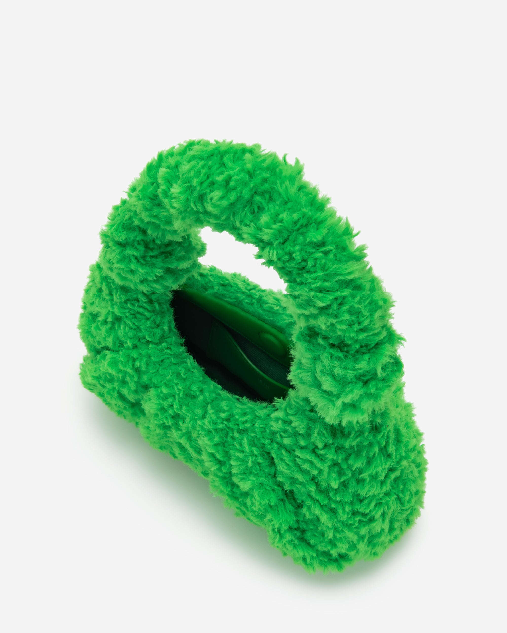 Gabbi Faux Fur Hobo Handbag - Grass Green