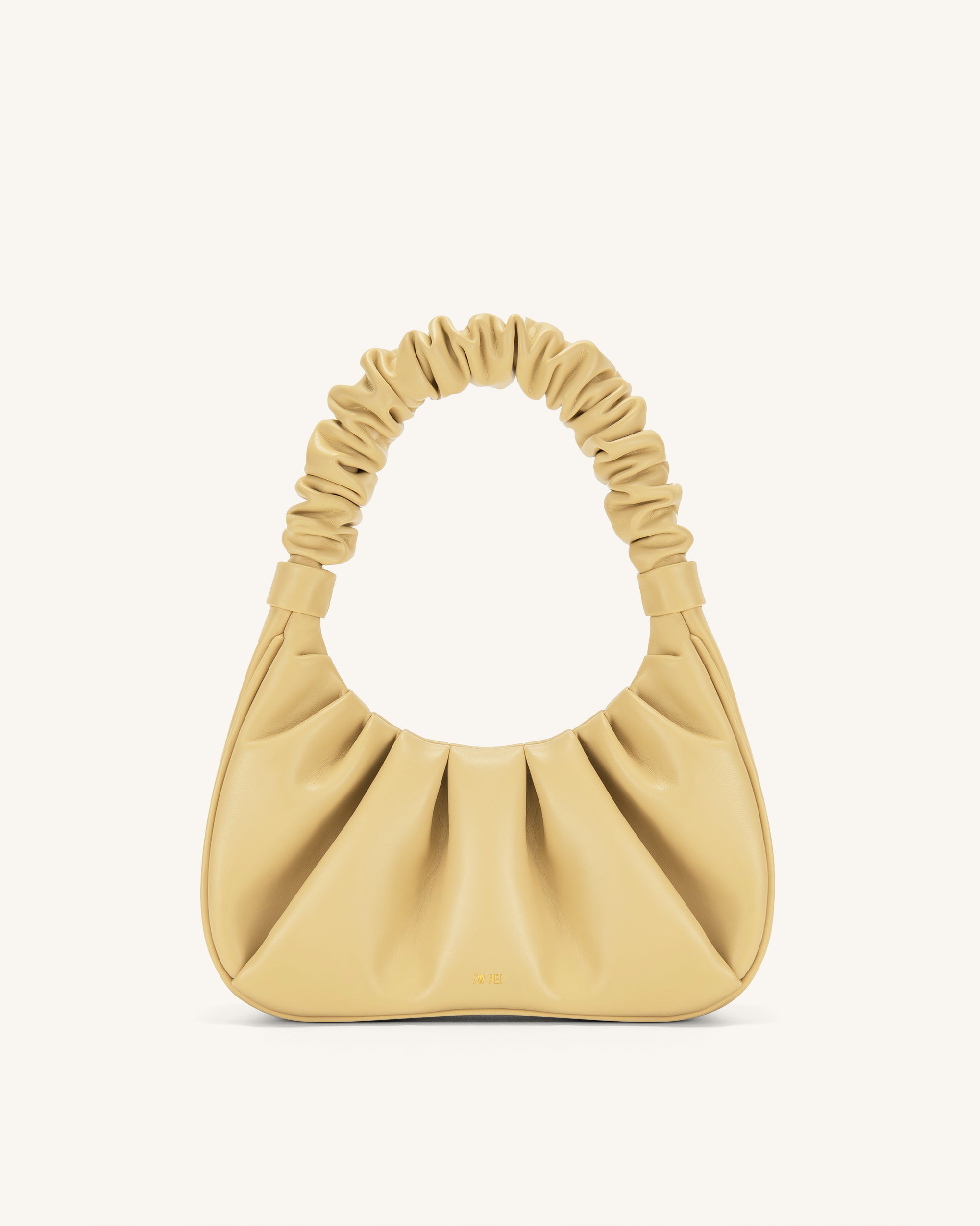 Gabbi Ruched Hobo Handbag - Butter