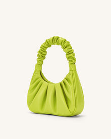 Gabbi Ruched Hobo Handbag - Cyber Lime