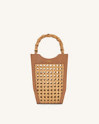 FEI Faux Bamboo Woven Phone Bag - Brown