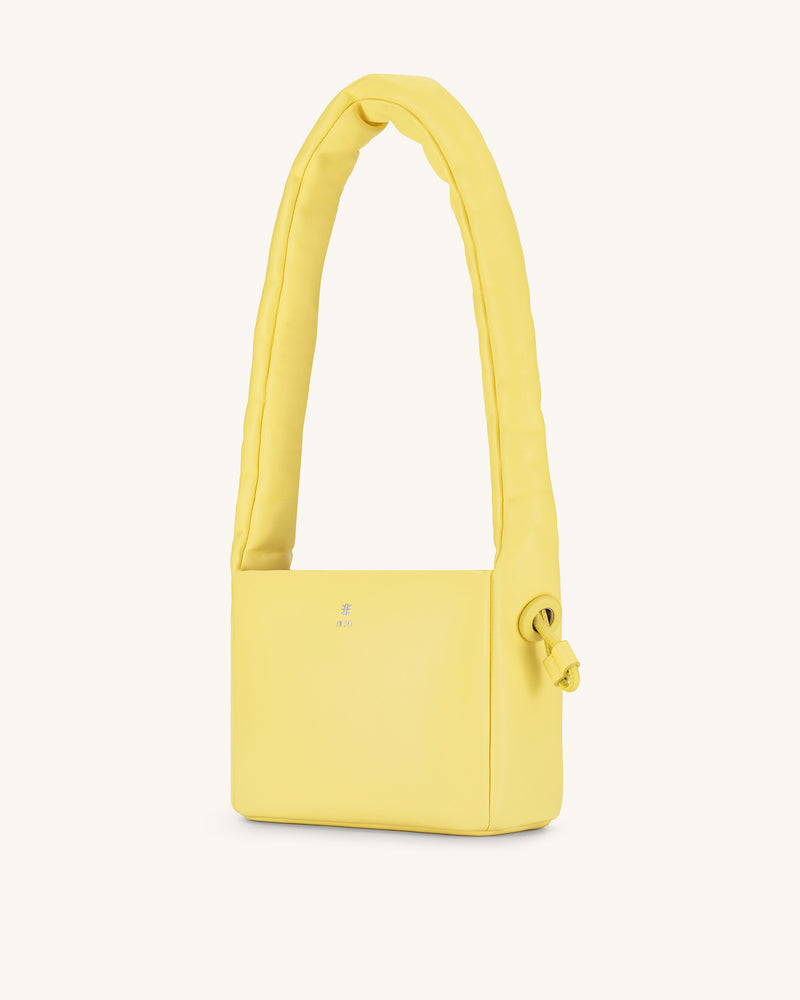 Rylee Pleated Drawstring Top Handle Bag - Light Yellow