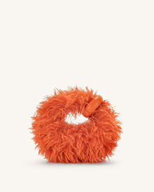 Abacus Faux Fur Mini Top Handle Bag - Orange