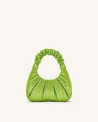 Gabbi Artificial Crystal Medium Ruched Hobo Handbag - Green