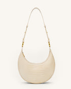 Carly Saddle Bag - Ivory Croc