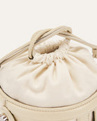 FEI Leather Cutout Bucket Bag - Beige
