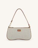 Eva Shoulder Handbag - Beige Canvas