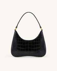 Ruby Shoulder Bag - Black Croc