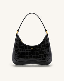 Ruby Shoulder Bag - Black Croc