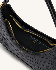 Ruby Shoulder Bag - Black Croc