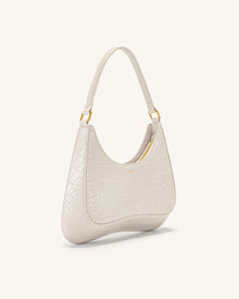 Ruby Shoulder Bag - White Croc