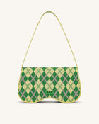 Becci Knitted Shoulder Bag -  Light Yellow & Green & Pink