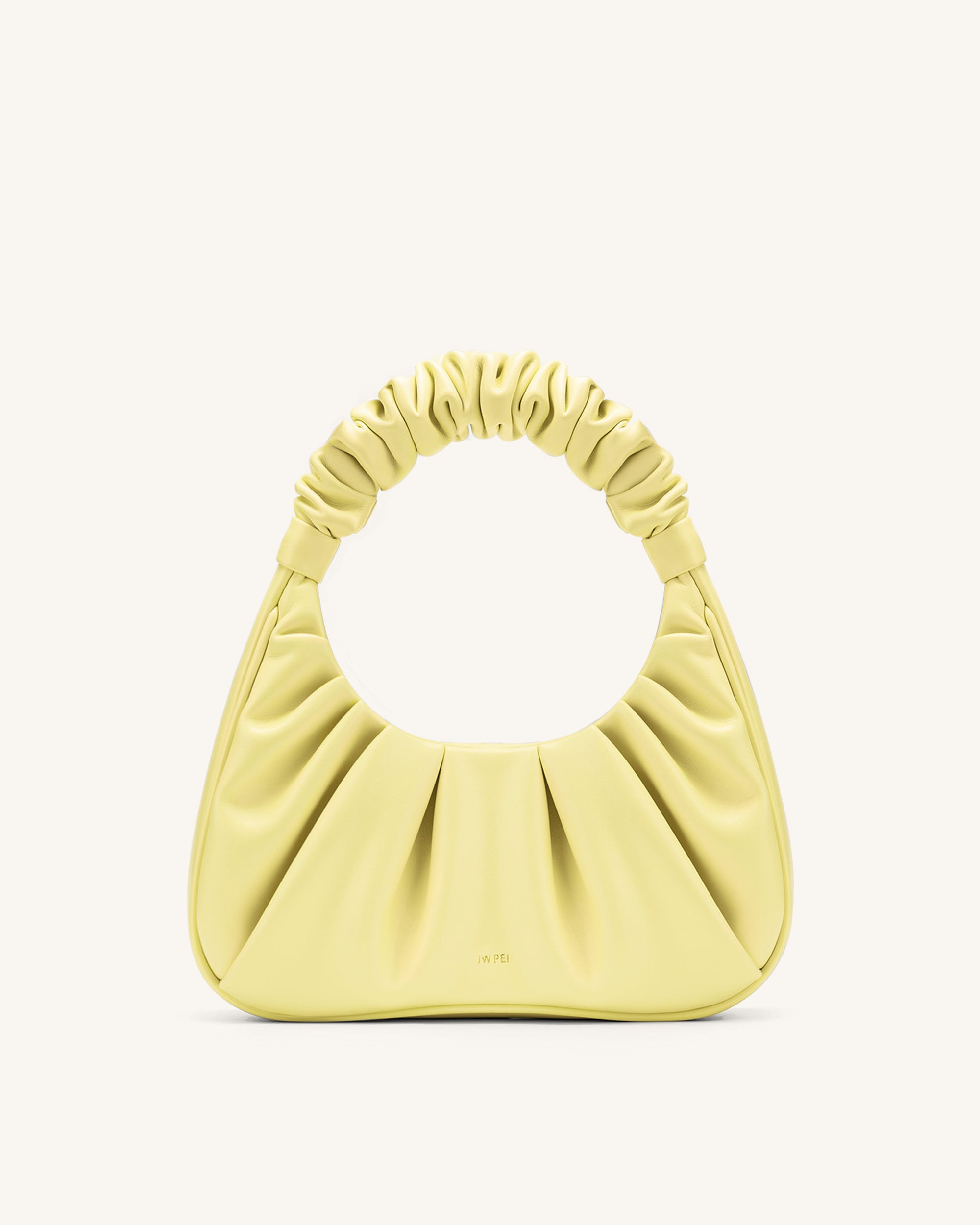 Gabbi Ruched Hobo Handbag - Light Yellow