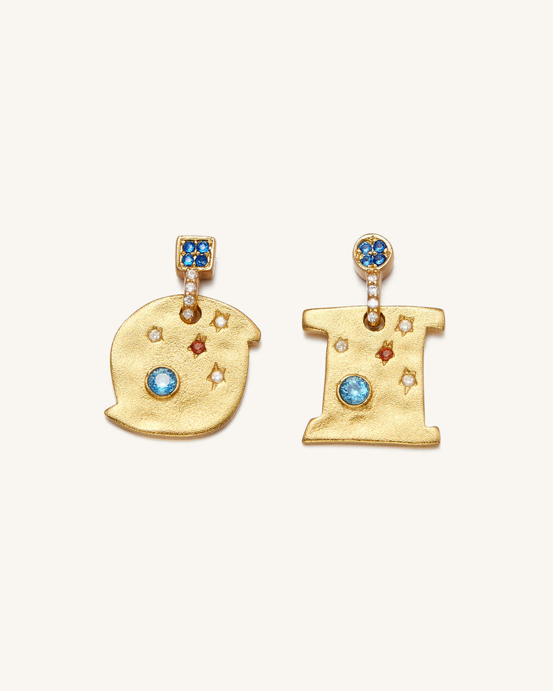 Cosmos Earrings - 18ct Gold Plated & Multicolor Zircon