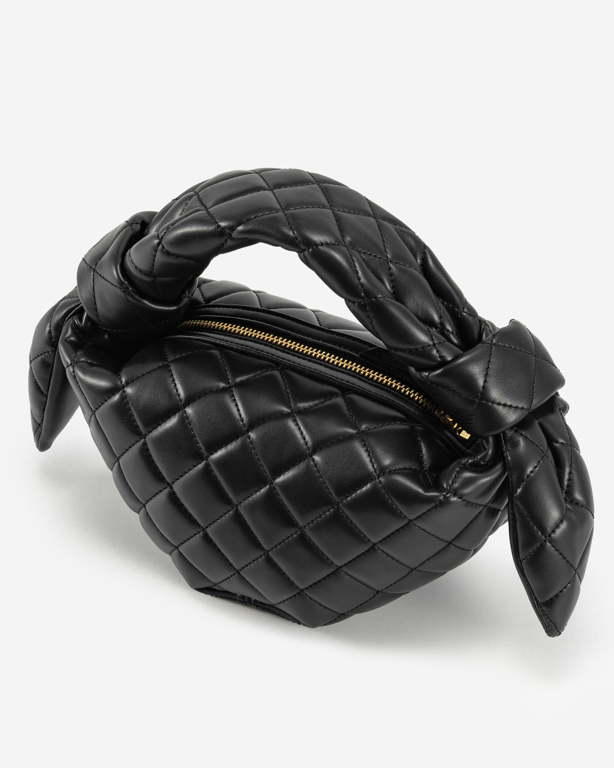 Croissant Top Handle Bag - Black