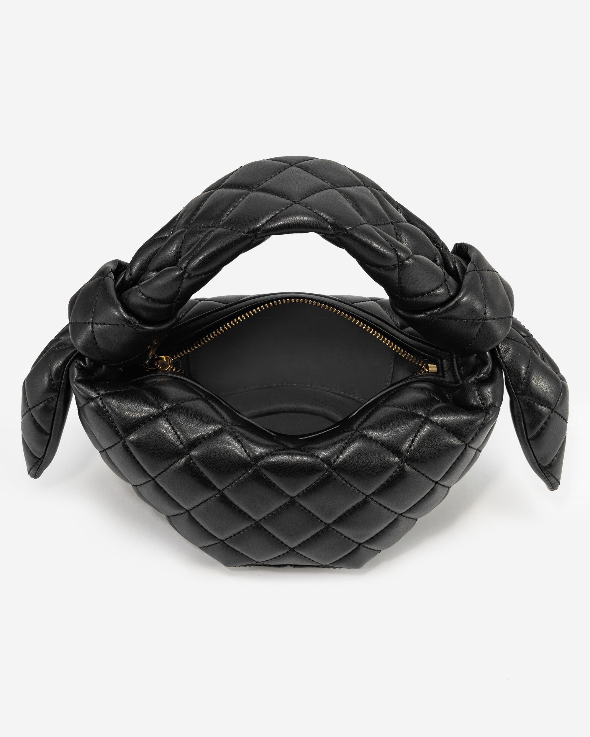 Croissant Top Handle Bag - Black
