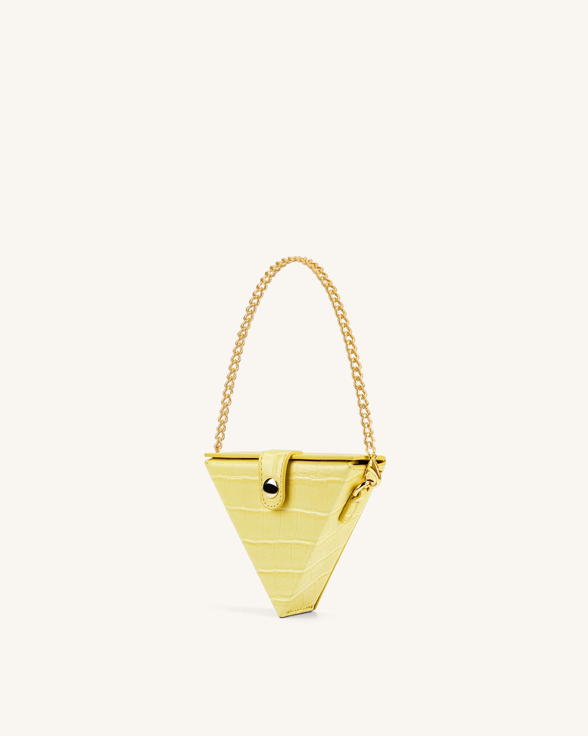 Triangle Mini Box - Light Yellow Croc
