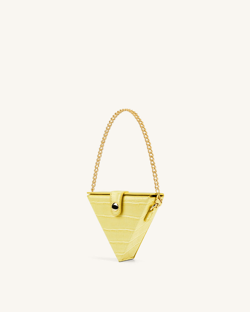Triangle Mini Box - Light Yellow Croc