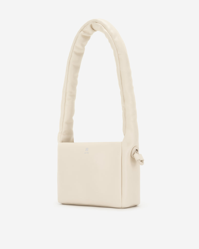 Rylee Pleated Drawstring Top Handle Bag - Off White