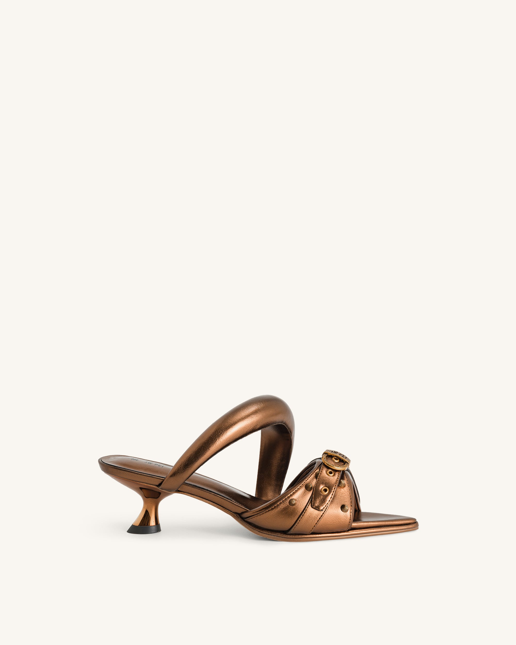 Sara Studded Metallic Mule - Gold