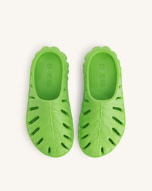 Tara Leaf Platform Clog - Neon Green