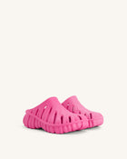 Tara Leaf Platform Clog - Bright Pink