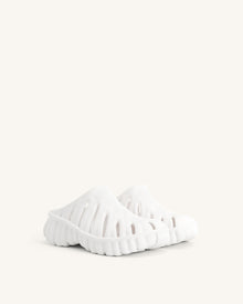 Tara Leaf Platform Clog - White