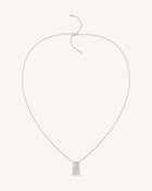 Roman Small Arch Pendant Necklace - 18ct White Gold Plated & White Zircon