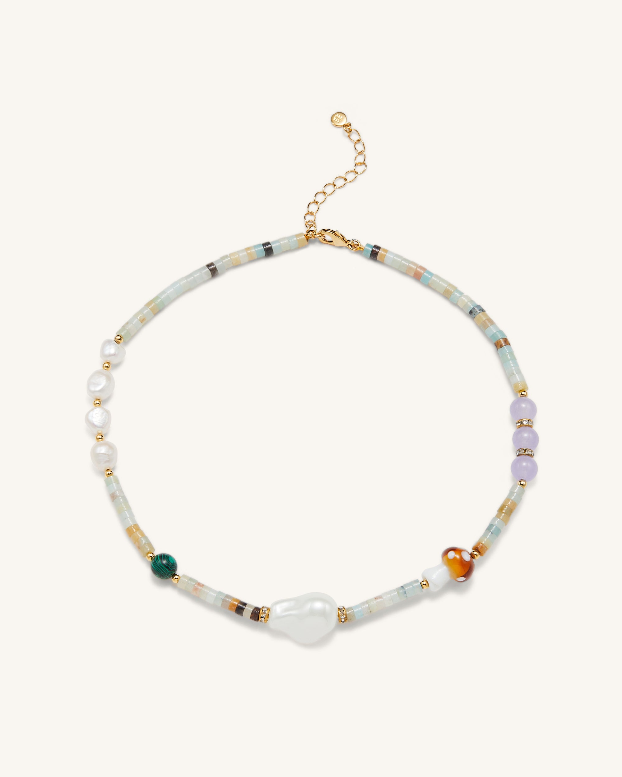 Amazonite Multi Beaded Mushroom Necklace