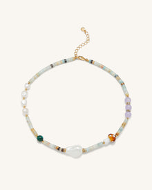 Amazonite Multi Beaded Mushroom Necklace