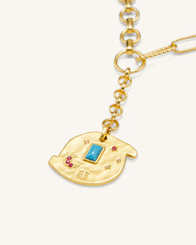 Cosmos Round Necklace - 18ct Gold Plated & Multicolor Zircon