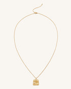 Plantain Fan Pendant Necklace - 18ct Gold Plated & White Zircon