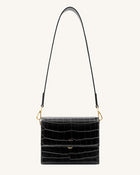 Mini Flap Crossbody - Black Croc