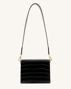 Mini Flap Crossbody - Black Croc