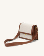 Mini Flap Crossbody - Beige Canvas