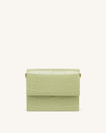 Mini Flap Crossbody - Sage Green Croc