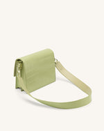 Mini Flap Crossbody - Sage Green Croc