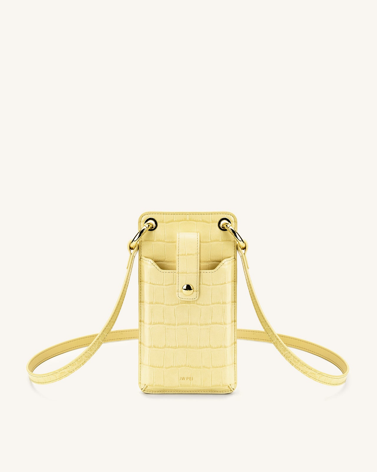 Quinn Phone Bag - Light Yellow Croc