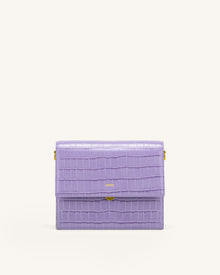 Mini Flap Crossbody - Purple Croc