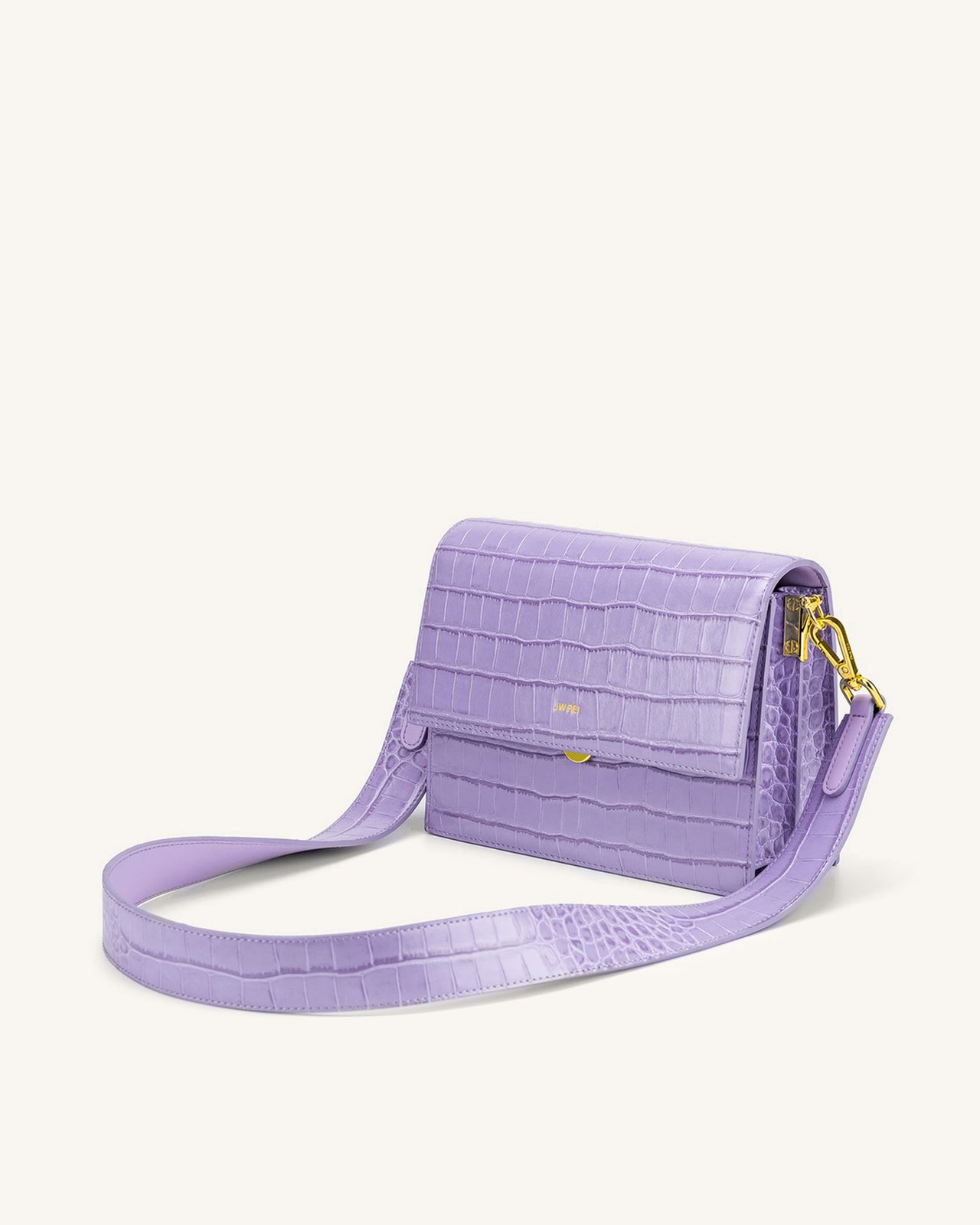 Mini Flap Crossbody - Purple Croc